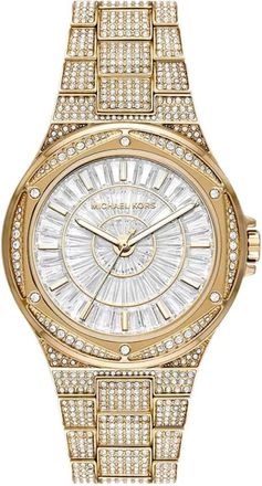 Michael Kors Oversized Lennox Pav&eacute; Horloge - Dames - Horloges - Geel - ONE Size - Accessoires