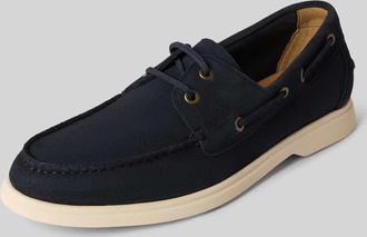 HUGO BOSS Bootsschuhe aus Veloursleder in Marine, Gr&ouml;&szlig;e 42