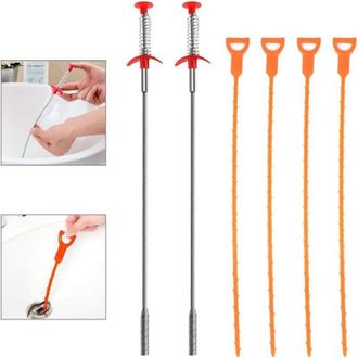 OEM Gancho Para Limpiar Fregaderos, 6 Piezas, Herramienta Desatascadora De Tuber&iacute;as, Herramienta Desatascadora De Desag&uuml;es, Herramienta Para Eliminar El P