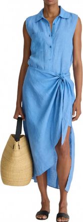 Apiece Apart Tamar Sleeveless Wrap Maxi Dress In Marina Blue