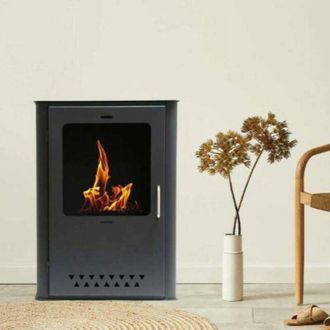 Dmora Estufa de bioetanol Dstrootma, Chimenea de bioetanol, Estufa ecol&oacute;gica, Calefactor sin chimenea, Made in Italy, 50x30 h68 cm, Gris - Dmora