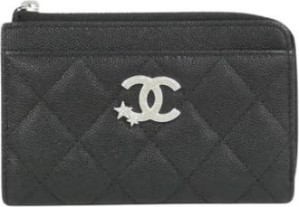 Chanel Pre-owned Wallets, female, Black, Size: ONE SIZE Pre-owned Card Case