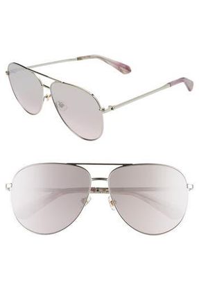 Kate Spade New York isla 61mm aviator sunglasses in Gold/Violet/Grey Fuschia at Nordstrom Rack