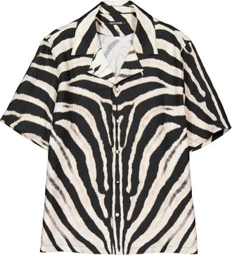 Roberto Cavalli Zebra-Print Shirt, Brand Size 52 (US Size 42)