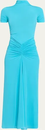 Ronny Kobo Enid Ruched Tissue Jersey Maxi Dress