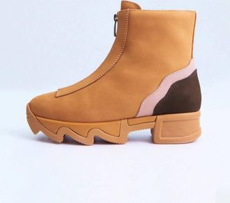 iRi Womens Odele Zip-Up Leather Ankle Boots In Brown