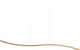 Beliani L&aacute;mpara Colgante Moderna Luz Led Integrada Pantalla Ondulada Metal Dorado Calao