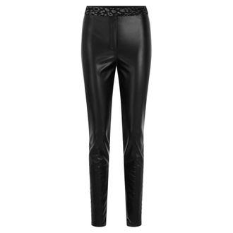 Marc Cain Dames, Broeken, Zwart, Maat: XL Leer