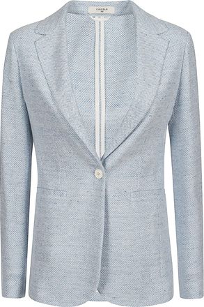 Circolo 1901 Textured Linen And Cotton Light Blue Jacket