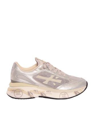Premiata Moerund Silver Metallic Mesh Sneakers