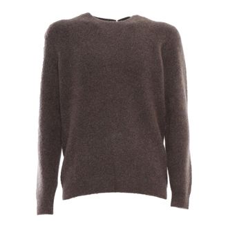 Fedeli Round-neck Knitwear, male, Brown, Size: 2XL Maglia Girocollo