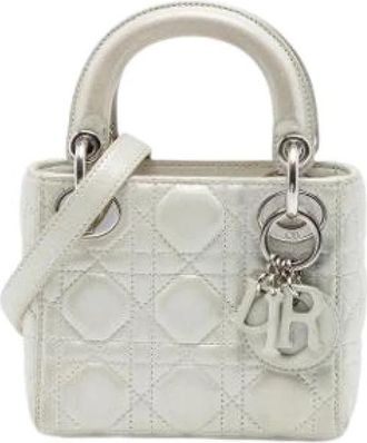 Dior Pre-owned Lady Dior Handbag - Dames - Vintage Handtas - Grijs - ONE Size - Leer - Vintage
