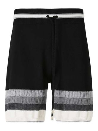 Amiri elasticated waistband short - men - Viscose - M - Black