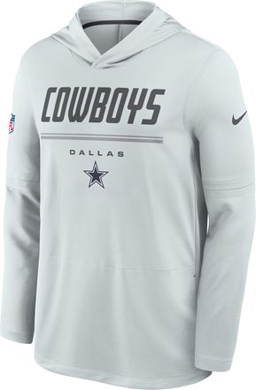Nike Dallas Cowboys Sideline Nike Mens Dri-FIT NFL Long-Sleeve Hooded Top in Grey | 03B90GWX7RD-TG4