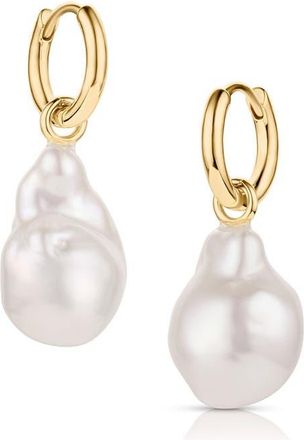 Thatch Talia Pearl Hoop Earrings in 14K Gold Plated at Nordstrom