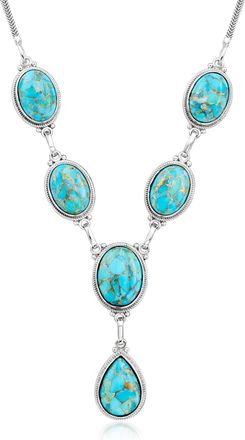 Ross-Simons Turquoise Y-Necklace in Sterling Silver