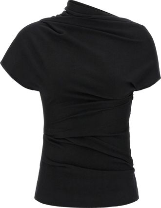 Entire studios Side Drape Top Black