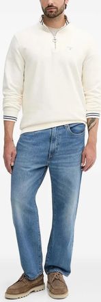 Barbour Felpa con mezza zip - Bianco