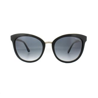 Tom Ford Zonnebril 0461 Emma 05 W Zwart Goud Blauw Verloop