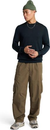 Lyle & Scott Tonal Eagle Merino Crew Neck Sweater in Dark Navy at Nordstrom, Size Xx-Large