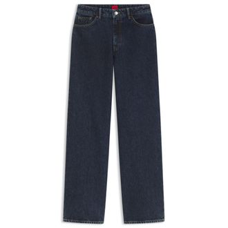 HUGO BOSS Wide-leg jeans in dark-blue cotton denim