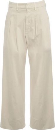 Dondup Pantalone Eloise - Dames - Wijde Broeken - Beige - S - Polyester - Broeken