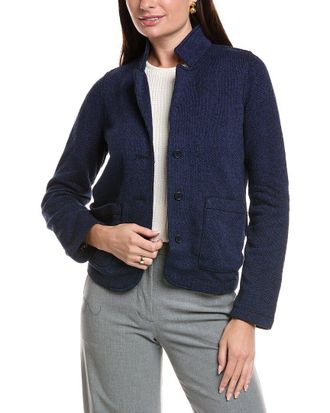 Eileen Fisher Eileen Fisher Petite Terry Stand Collar Jacket
