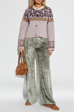 Forte_Forte Forte_forte Velvet Trousers With Lurex Thread, Womens, Silver