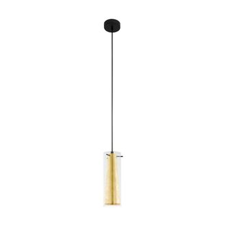 Eglo Eglo - Lampadario A Sospensione Contemporaneo Pinto Gold Acciaio Nero Vetro 1 Luce E27