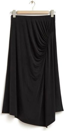 & Other Stories Asymmetric Midi Skirt in Black at Nordstrom Rack, Size X-Small
