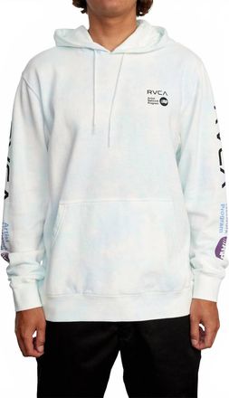 Rvca Anp Dye Hoodie In Blue Marble