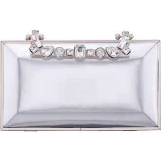 Nina Boujee Crystal Lace Clutch in Silver at Nordstrom