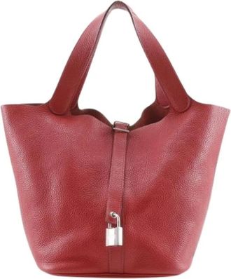 Herm&egrave;s Pre-owned Picotin Lock GM Taurillon Clemence Handbag - Pre-owned - Mujer - Rojo - ONE SIZE
