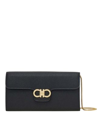 Ferragamo Black Logo Mini Crossbody Bag