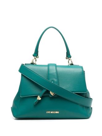 Love Moschino Shopper met logoplakkaat - Groen