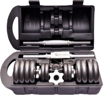 Trade Shop Trade Shop Traesio - Set Manubri Regolabili Ghisa Da 20 Kg Per Bodybuilding Fitness Sollevamento Pesi