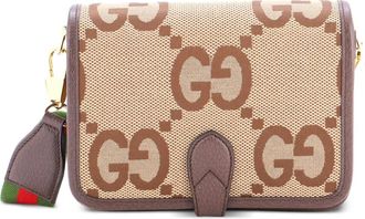 Gucci Buckle Jumbo GG-canvas kleine crossbodytas - Bruin