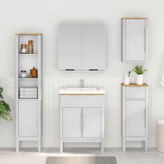 vidaXL Vidaxl Armadio Da Bagno A Muro Con Porta Floro Bianco 35 X 30 X