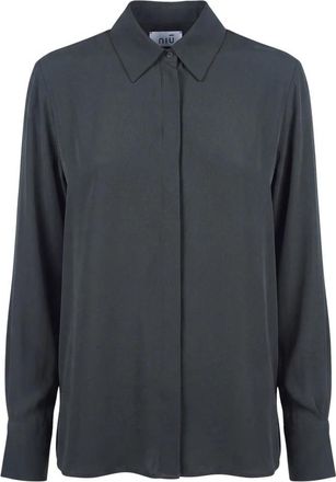 Ni&ugrave; T-shirt Trapezio - Dames - Overhemden - Groen - M - Linnen - Overhemden