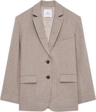 Anine Bing Quinn Blazer - Dames - Blazers - Beige - XS - Wol - Jassen