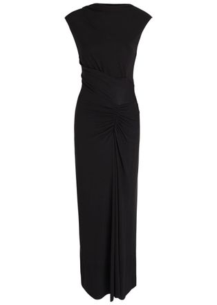 SIMKHAI Acacia Draped Jersey Maxi Dress - Black - S (UK8-10 / S)