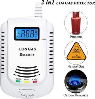 OEM Detector De Gas Co Y Combustibles - Pantalla Lcd A Color - Alarma Sonora 85 Db - Alimentacion 220-240 V - 1 Unidad