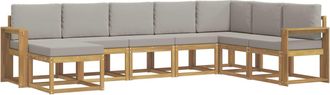 vidaXL Conjunto De Sof&aacute;s De Exterior 8 Uds. Blanco Y Gris Claro Vidaxl