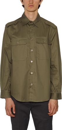Daniele Alessandrini Mens Camicia In Cotone - Khaki Cotton - Size X-Large