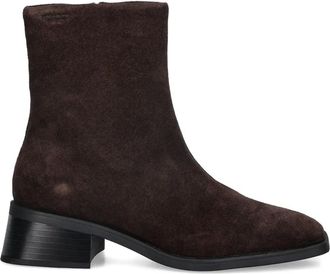 Vagabond 47mm Blanca block-heel ankle boots - women - Calf Suede/TENCEL/Organic Cotton/Rubber - 36 - Brown