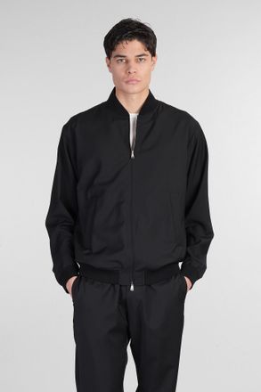 Barena Blus Bomber Jacket In Black Wool