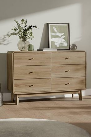 Julian Bowen Ingrid 6 Drawer Wide Chest in Beige