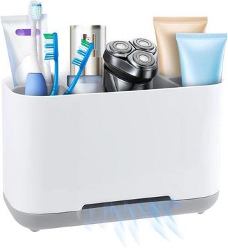 OEM Soporte Para Cepillo De Dientes El&eacute;ctrico, Desmontable, Con Orificio De Drenaje, Organizador De Ba&ntilde;o, 19 X 11,5 X 9 Cm, Gris