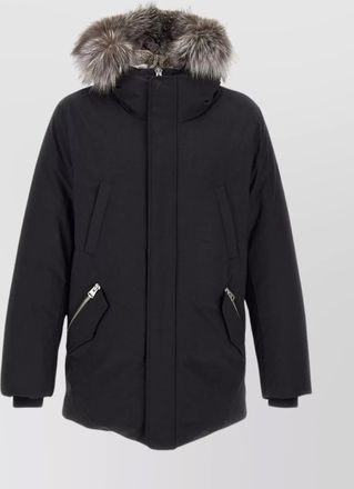 Mackage leather trimmed down parka