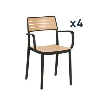 Klast Packs 4 sillas polipropileno negro 54 x 80 cm